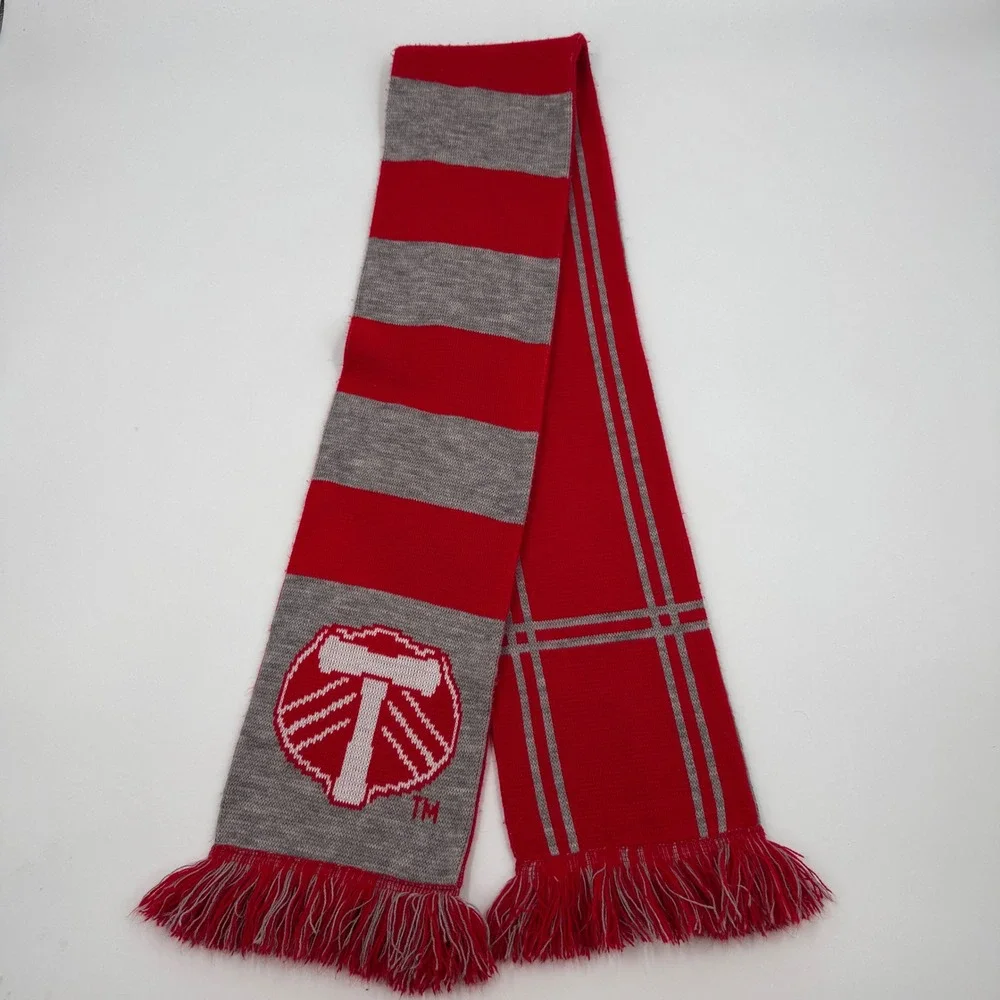 Daimler Portland‎ Timbers Knit Scarf Red Gray Logo Acrylic Made in Turkey